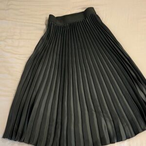 Green Pleated Skirt